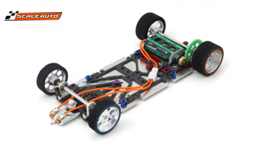 Preview: Lamborghini Huracan SCALEAUTO LBH Evo White Kit in Wettbewerbsversion mit Metall-Chassis + Racing RC3 Competition SC7101RC3